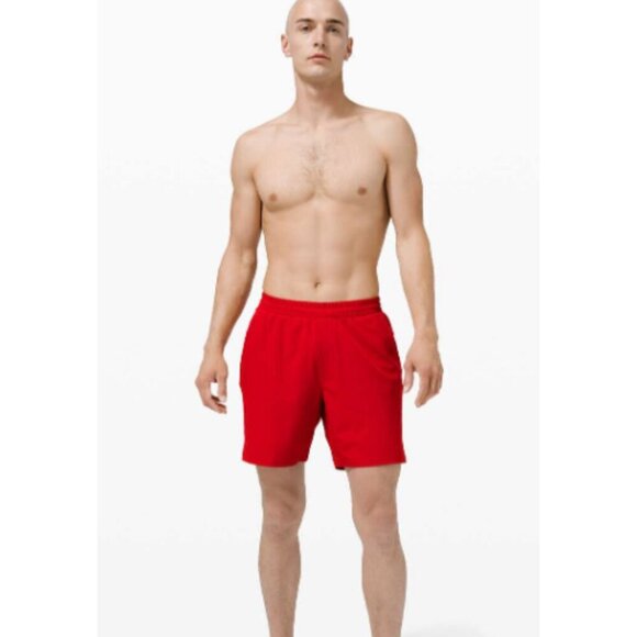 Lululemon Channel Cross Swim Short *7" Dark Red Size M 26597 - Picture 11 of 11